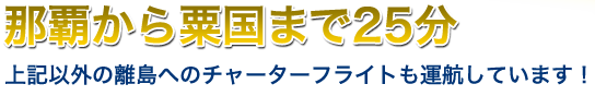 那覇から粟国まで約25分